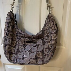 Petunia pickle bottom baby diaper bag purple and silver /grey